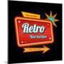 Retro Motel Sign with Copyspace-hugolacasse-Mounted Art Print