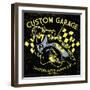 Retro Motorcycle Race-bazzier-Framed Art Print