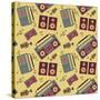 Retro Music Pattern-los_ojos_pardos-Stretched Canvas