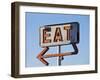 Retro Neon Eat Sign Ruin in Early Morning Light.-trekandshoot-Framed Photographic Print