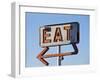 Retro Neon Eat Sign Ruin in Early Morning Light.-trekandshoot-Framed Photographic Print