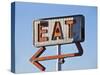 Retro Neon Eat Sign Ruin in Early Morning Light.-trekandshoot-Stretched Canvas