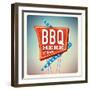 Retro Neon Sign BBQ-anna42f-Framed Art Print