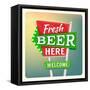 Retro Neon Sign Beer-anna42f-Framed Stretched Canvas