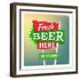 Retro Neon Sign Beer-anna42f-Framed Art Print