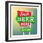 Retro Neon Sign Beer-anna42f-Framed Art Print