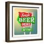 Retro Neon Sign Beer-anna42f-Framed Art Print