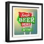 Retro Neon Sign Beer-anna42f-Framed Art Print