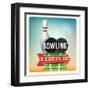 Retro Neon Sign Bowling-anna42f-Framed Art Print