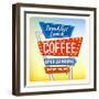 Retro Neon Sign Breakfest Coffee-anna42f-Framed Art Print