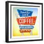 Retro Neon Sign Breakfest Coffee-anna42f-Framed Art Print