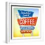 Retro Neon Sign Breakfest Coffee-anna42f-Framed Art Print