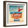 Retro Neon Sign Coffee-anna42f-Framed Art Print