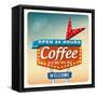 Retro Neon Sign Coffee-anna42f-Framed Stretched Canvas