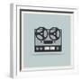 Retro Open Reel Tape Deck Stereo Recorder Player Vector-Viktorus-Framed Art Print