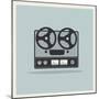 Retro Open Reel Tape Deck Stereo Recorder Player Vector-Viktorus-Mounted Art Print