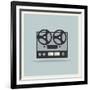 Retro Open Reel Tape Deck Stereo Recorder Player Vector-Viktorus-Framed Art Print