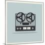 Retro Open Reel Tape Deck Stereo Recorder Player Vector-Viktorus-Mounted Art Print