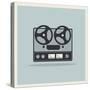 Retro Open Reel Tape Deck Stereo Recorder Player Vector-Viktorus-Stretched Canvas