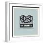 Retro Open Reel Tape Deck Stereo Recorder Player Vector-Viktorus-Framed Art Print