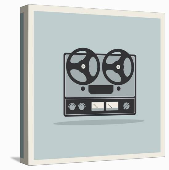 Retro Open Reel Tape Deck Stereo Recorder Player Vector-Viktorus-Stretched Canvas