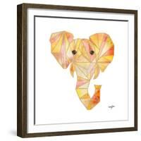 Retro Orange Elephant Square-Nola James-Framed Premium Giclee Print