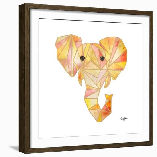 Retro Orange Elephant Square-Nola James-Framed Premium Giclee Print