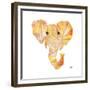 Retro Orange Elephant Square-Nola James-Framed Premium Giclee Print