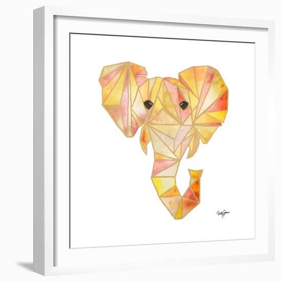 Retro Orange Elephant Square-Nola James-Framed Premium Giclee Print