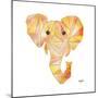 Retro Orange Elephant Square-Nola James-Mounted Premium Giclee Print