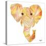Retro Orange Elephant Square-Nola James-Stretched Canvas