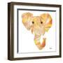 Retro Orange Elephant Square-Nola James-Framed Art Print