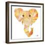 Retro Orange Elephant Square-Nola James-Framed Art Print