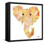 Retro Orange Elephant Square-Nola James-Framed Stretched Canvas