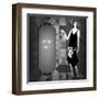 Retro Party Background with Beautiful Girl of 1920s Style-incomible-Framed Art Print