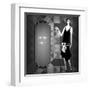 Retro Party Background with Beautiful Girl of 1920s Style-incomible-Framed Art Print