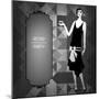 Retro Party Background with Beautiful Girl of 1920s Style-incomible-Mounted Art Print