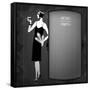 Retro Party Background with Beautiful Girl of 1920s Style-incomible-Framed Stretched Canvas