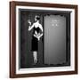 Retro Party Background with Beautiful Girl of 1920s Style-incomible-Framed Art Print