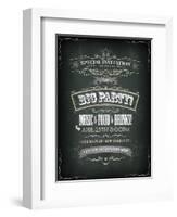 Retro Party Invitation on Chalkboard-Benchart-Framed Art Print