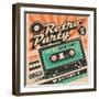 Retro Party Poster Design-Lukeruk-Framed Art Print