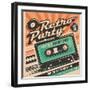 Retro Party Poster Design-Lukeruk-Framed Art Print