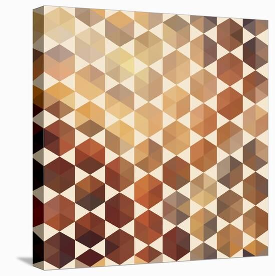 Retro Pattern of Geometric Hexagon Shapes-Little_cuckoo-Stretched Canvas