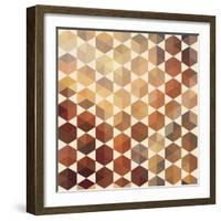 Retro Pattern of Geometric Hexagon Shapes-Little_cuckoo-Framed Art Print