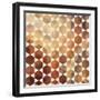 Retro Pattern of Geometric Hexagon Shapes-Little_cuckoo-Framed Art Print