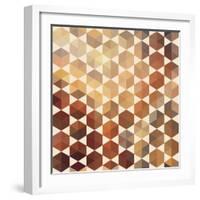 Retro Pattern of Geometric Hexagon Shapes-Little_cuckoo-Framed Art Print