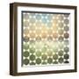 Retro Pattern of Geometric Hexagon Shapes-Little_cuckoo-Framed Art Print