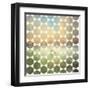 Retro Pattern of Geometric Hexagon Shapes-Little_cuckoo-Framed Art Print