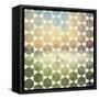 Retro Pattern of Geometric Hexagon Shapes-Little_cuckoo-Framed Stretched Canvas