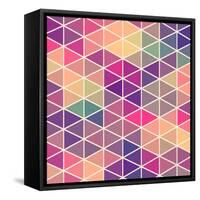 Retro Pattern of Geometric Shapes. Colorful Mosaic Backdrop. Geometric Hipster Retro Background, Pl-Markovka-Framed Stretched Canvas